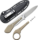 Civivi Varius Fixed Blade Tan G10 D2 Drop Point Knife For Outdoor Enthusiasts With Ring Handle And Kydex Sheath by Civivi