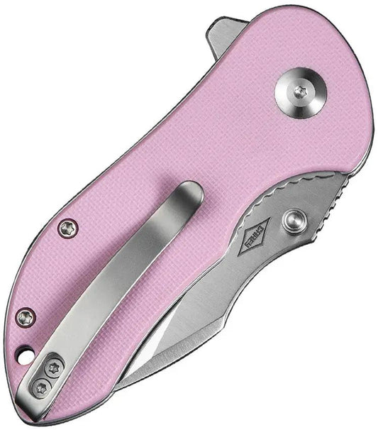 Civivi Gordo Linerlock Premium Pink G10 EDC Knife With Two And A Half Inch Satin D2 Blade And Extended Tang by Civivi