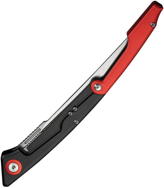 Civivi Shawka Fillet Linerlock Knife Red Aluminum Handle 5.88in Satin Blade 14C28N For EDC Enthusiasts by Civivi