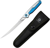 Civivi Shawka Fillet Linerlock Knife For EDC Enthusiasts With Blue Aluminum Handle And 14C28N Blade by Civivi