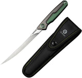 Civivi Shawka Fillet Linerlock EDC Knife With Premium Satin 14C28N Blade Green Aluminum Handle For EDC Enthusiasts by Civivi
