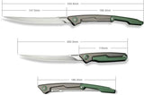 Civivi Shawka Fillet Linerlock EDC Knife With Premium Satin 14C28N Blade Green Aluminum Handle For EDC Enthusiasts by Civivi