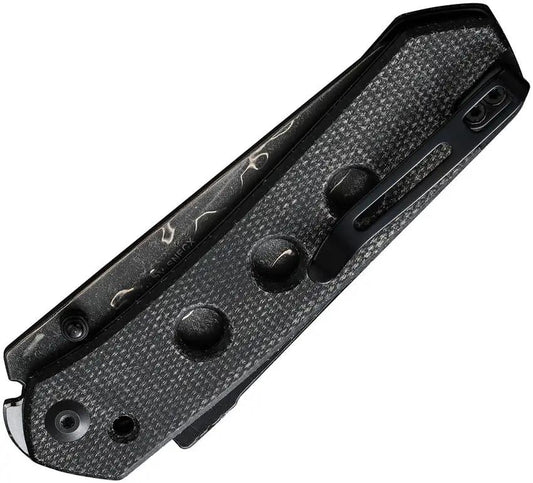 Civivi Vision FG Superlock Damascus Knife With 3.5in Blade Black Canvas Micarta For EDC Enthusiasts by Civivi