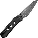 Civivi Vision FG Superlock Damascus Knife With 3.5in Blade Black Canvas Micarta For EDC Enthusiasts by Civivi