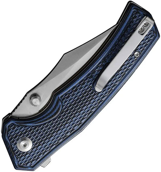 Civivi Vexillum Linerlock Knife Nitro V Steel Clip Point Blade Black Blue G10 Premium EDC by Civivi