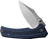 Civivi Vexillum Linerlock Knife Nitro V Steel Clip Point Blade Black Blue G10 Premium EDC by Civivi