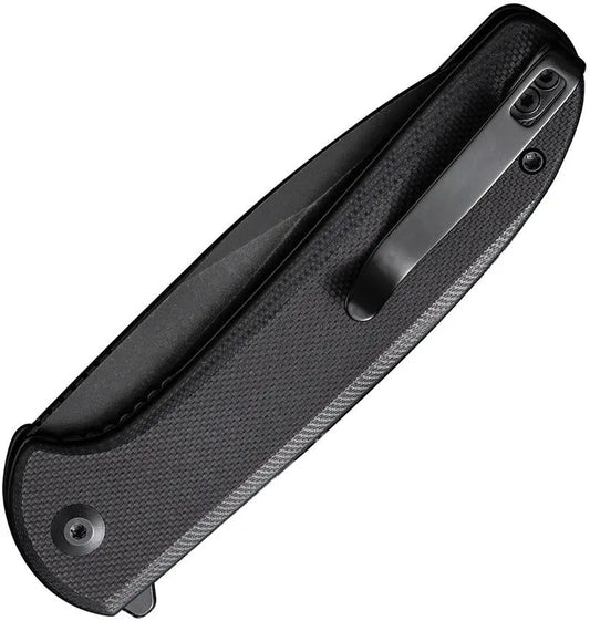 Civivi Primitrox Linerlock Knife 3.5in Nitro V Drop Point Blade Black Stonewash G10 Handle Extended Tang Pocket Clip EDC by Civivi