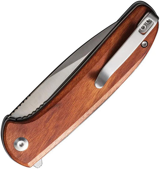 Civivi Primitrox Linerlock Wood Knife For EDC Enthusiasts Nitro V Satin Blade Extended Tang Four And A Half Inch Closed by Civivi