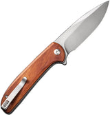 Civivi Primitrox Linerlock Wood Knife For EDC Enthusiasts Nitro V Satin Blade Extended Tang Four And A Half Inch Closed by Civivi