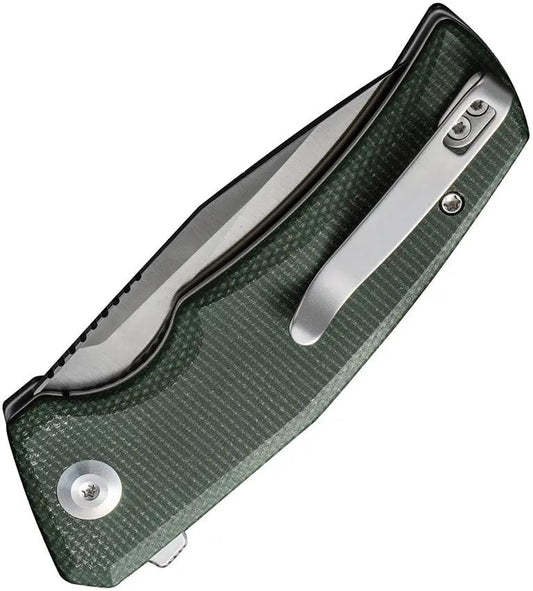 Civivi Regulatron Linerlock Knife With Green Micarta Handle Nitro V Blade Extended Tang For EDC Enthusiasts by Civivi