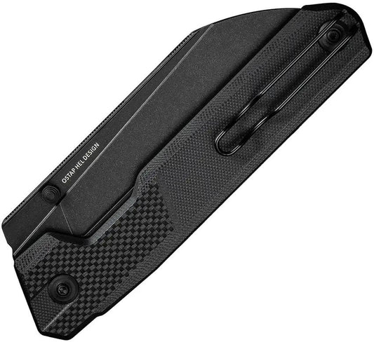 Civivi Hid Nested Linerlock EDC Knife Black Stonewash G10 Handle 14C28N Blade Reverse Tanto by Civivi