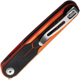 Civivi KwaiQ Linerlock Premium EDC Knife With Nitro V Satin Tanto Blade Orange G10 Handle by Civivi