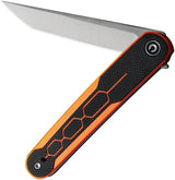 Civivi KwaiQ Linerlock Premium EDC Knife With Nitro V Satin Tanto Blade Orange G10 Handle by Civivi