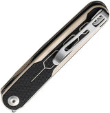 Civivi KwaiQ Linerlock Ivory Knife With Damascus Tanto Blade 3in Closed Extended Tang G10 Handle Clip by Civivi