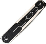 Civivi KwaiQ Linerlock Ivory Knife With Damascus Tanto Blade 3in Closed Extended Tang G10 Handle Clip by Civivi