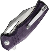 Civivi BullTusk Linerlock Purple Canvas Micarta Premium EDC Knife Satin Blade 14C28N Extended Tang by Civivi