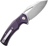 Civivi BullTusk Linerlock Purple Canvas Micarta Premium EDC Knife Satin Blade 14C28N Extended Tang by Civivi