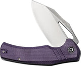 Civivi BullTusk Linerlock Purple Canvas Micarta Premium EDC Knife Satin Blade 14C28N Extended Tang by Civivi