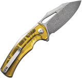 Civivi BullTusk Linerlock Damascus Steel Ultem EDC Knife With Extended Tang Thumb Stud Pocket Clip For EDC Fans by Civivi
