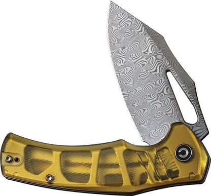 Civivi BullTusk Linerlock Damascus Steel Ultem EDC Knife With Extended Tang Thumb Stud Pocket Clip For EDC Fans by Civivi