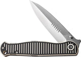 Civivi RS71 Linerlock Knife With Nitro V Satin Blade Ivory Black G10 Handle Extended Tang For EDC Enthusiasts by Civivi