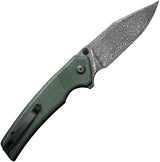 Civivi Tranquil Linerlock Knife With Damascus Clip Point Blade Green Micarta Extended Tang For EDC Enthusiasts by Civivi