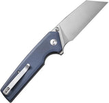 Civivi Amirite Button Lock Knife with Nitro V Blade, Blue Gray G10 Handle for EDC Enthusiasts by Civivi