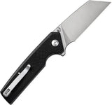Civivi Amirite Button Lock Folding Knife 3.5in Satin Nitro V Blade Black G10 Handle EDC by Civivi