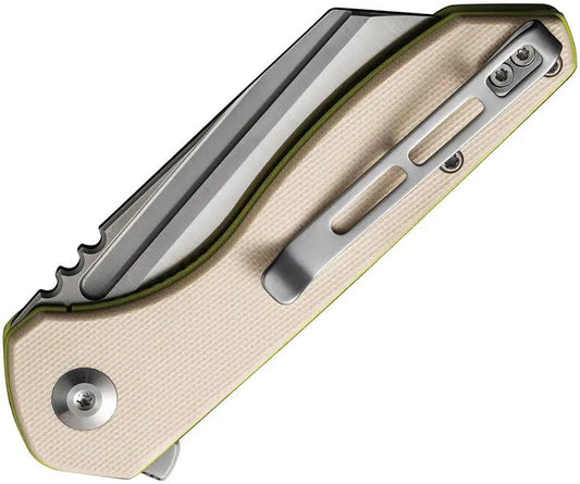 Civivi ExOne Linerlock Knife Ivory G10 Handle 3 Inch Nitro V Blade Reverse Tanto EDC Enthusiasts by Civivi