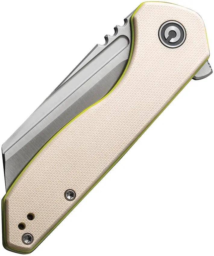Civivi ExOne Linerlock Knife Ivory G10 Handle 3 Inch Nitro V Blade Reverse Tanto EDC Enthusiasts by Civivi