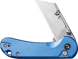 Civivi Elementum Utility Button Lock Knife With Blue Aluminum Handle And Includes Four Cr6 Blades For EDC by Civivi