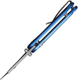 Civivi Elementum Utility Button Lock Knife With Blue Aluminum Handle And Includes Four Cr6 Blades For EDC by Civivi