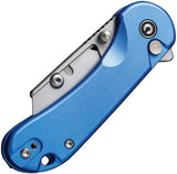 Civivi Elementum Utility Button Lock Knife With Blue Aluminum Handle And Includes Four Cr6 Blades For EDC by Civivi