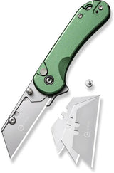 Civivi Elementum Utility Button Lock Knife Green Aluminum Handle With Replaceable Blades For EDC Enthusiasts by Civivi