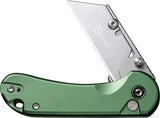 Civivi Elementum Utility Button Lock Knife Green Aluminum Handle With Replaceable Blades For EDC Enthusiasts by Civivi