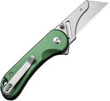 Civivi Elementum Utility Button Lock Knife Green Aluminum Handle With Replaceable Blades For EDC Enthusiasts by Civivi
