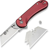 Civivi Elementum Utility Button Lock Knife For EDC Burgundy Aluminum Handle With Replaceable Cr6 Blades by Civivi
