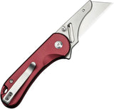 Civivi Elementum Utility Button Lock Knife For EDC Burgundy Aluminum Handle With Replaceable Cr6 Blades by Civivi