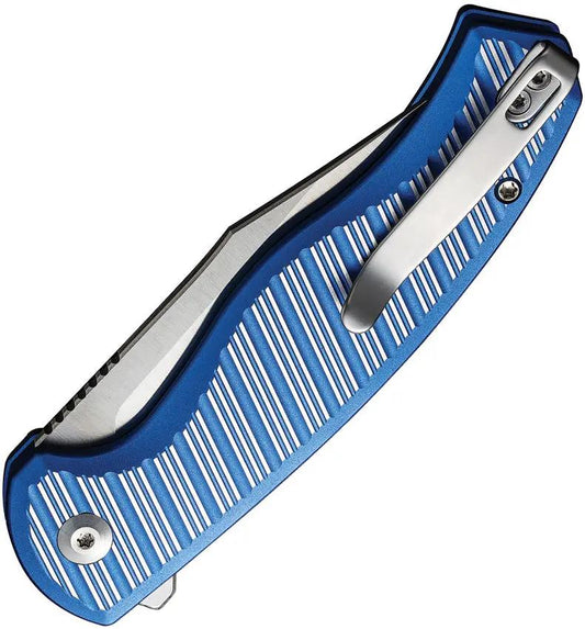 Civivi Stormhowl Button Lock Knife Nitro V Clip Point Blade 4.25in Closed Blue Aluminum Handle For EDC Enthusiasts by Civivi