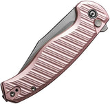 Civivi Stormhowl Button Lock Knife Pink Aluminum Handle Stonewash Satin Nitro V Clip Point 4.25 Inch Closed For EDC Enthusiasts by Civivi