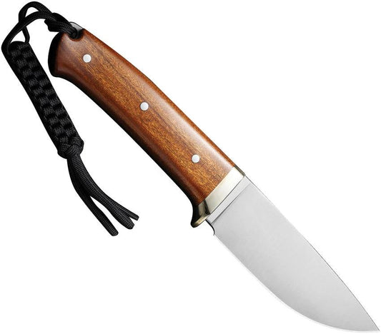Civivi Cloud Peak Fixed Blade Knife Nitro V Satin Drop Point 9.5 Inch Outdoor Wood Handle Full Tang Leather Sheath by Civivi