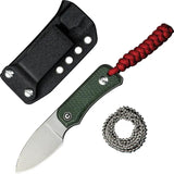 Civivi Baby Banter Fixed Blade Knife 5 Inch Nitro V Steel Green Canvas Micarta Handle For EDC Fans Neck Sheath by Civivi