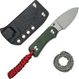 Civivi Baby Banter Fixed Blade Knife 5 Inch Nitro V Steel Green Canvas Micarta Handle For EDC Fans Neck Sheath by Civivi