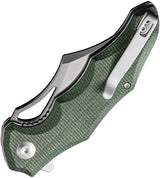 Civivi Chiro Linerlock Knife Green Canvas Micarta Handle Extended Tang Premium For EDC Enthusiasts by Civivi