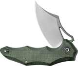 Civivi Chiro Linerlock Knife Green Canvas Micarta Handle Extended Tang Premium For EDC Enthusiasts by Civivi