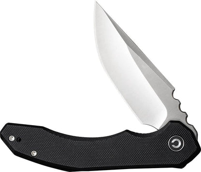 Civivi Bluetick Linerlock Folding Knife Black G10 Handle Satin Finish 14C28N Drop Point Blade Extended Tang EDC Clip by Civivi