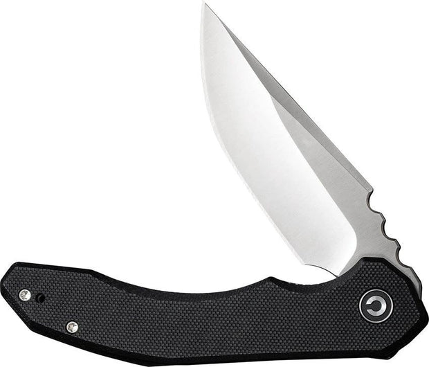 Civivi Bluetick Linerlock Folding Knife Black G10 Handle Satin Finish 14C28N Drop Point Blade Extended Tang EDC Clip by Civivi