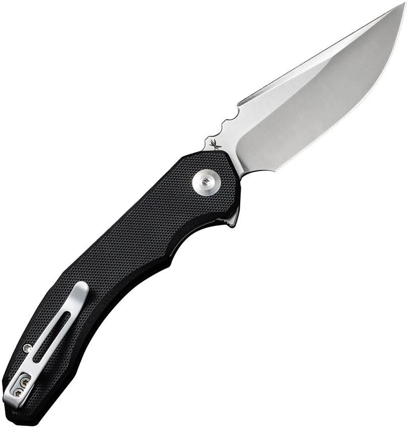 Civivi Bluetick Linerlock Folding Knife Black G10 Handle Satin Finish 14C28N Drop Point Blade Extended Tang EDC Clip by Civivi