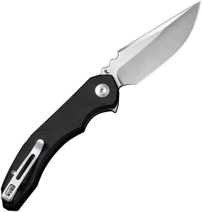 Civivi Bluetick Linerlock Folding Knife Black G10 Handle Satin Finish 14C28N Drop Point Blade Extended Tang EDC Clip by Civivi