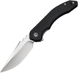 Civivi Bluetick Linerlock Folding Knife Black G10 Handle Satin Finish 14C28N Drop Point Blade Extended Tang EDC Clip by Civivi
